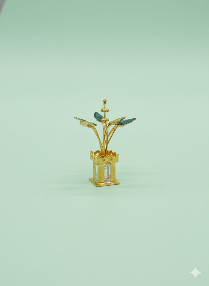 Silver Gold Plated Tulasi Plant Idol